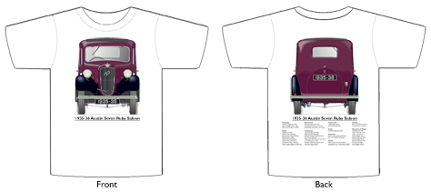 Austin Seven Ruby 1935-36 T-shirt Front & Back